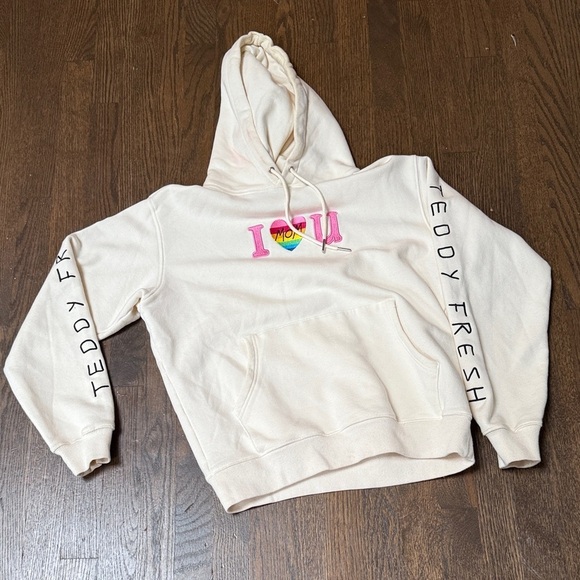 Teddy fresh I LOVE U MOM EMBROIDED HOODIE CREAM small - Picture 2 of 3